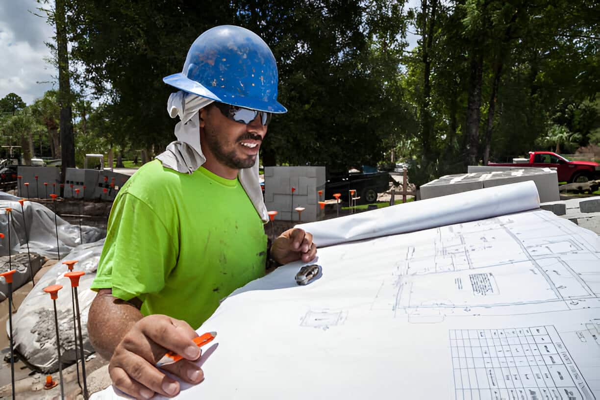 Outdoor masonry project in summer Colorado Springs